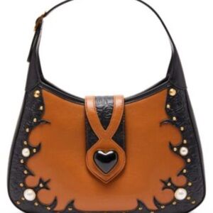 Betsey Johnson Hey Cowboy Black and Brown Shoulder Bag NWT
